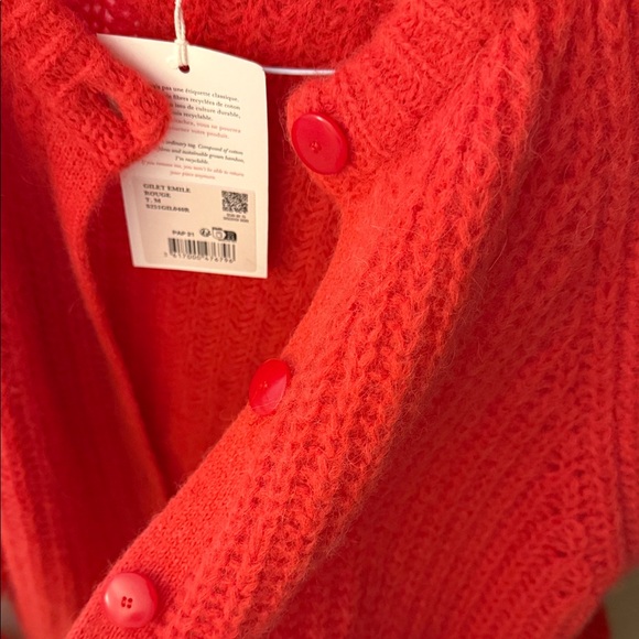 Sézane Red Emile Cardigan NWT 🔥 HOT COLOR - Picture 4 of 4